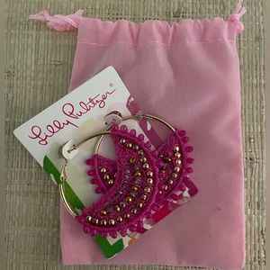 Lilly Pulitzer HOT PINK Statement Hoops